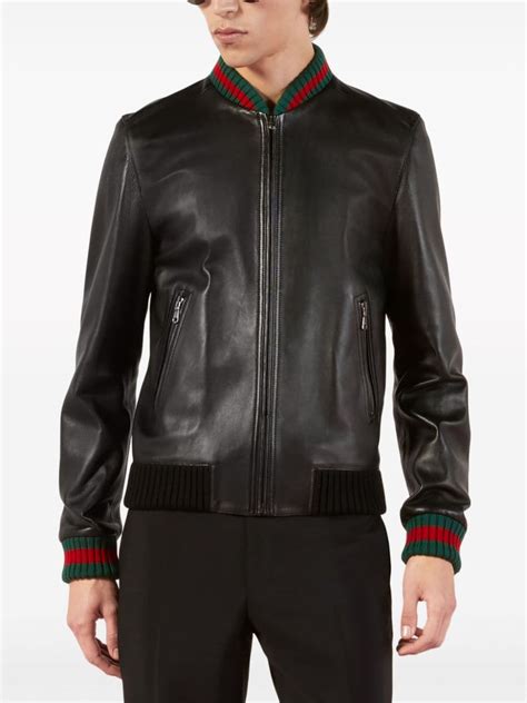 farfetch Gucci leather jacket